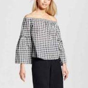 Off the Shoulder Gingham Top